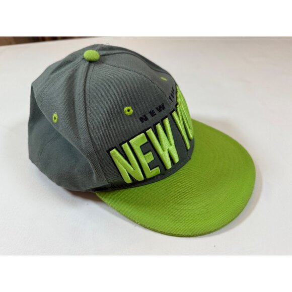 New York Grey & Neon Green Snapback Hat Premium Headwear Adjustable Embroidered - Picture 7 of 8